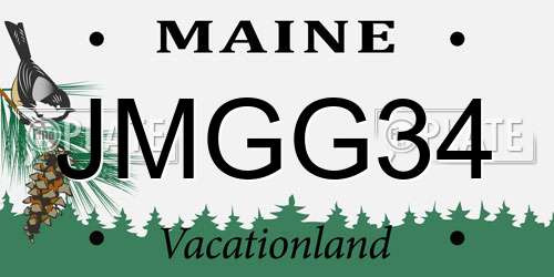 JMGG34 Maine License Plate