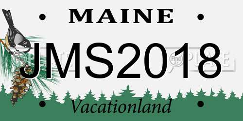 JMS2018 Maine License Plate