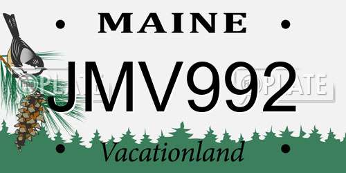 JMV992 Maine License Plate