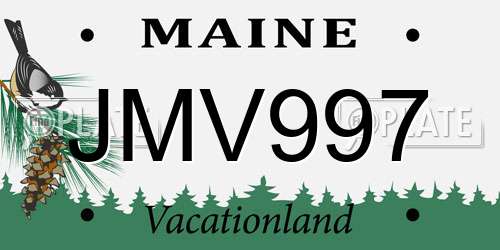 JMV997 Maine License Plate