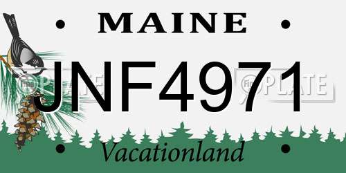 JNF4971 Maine License Plate