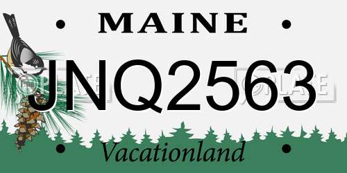 JNQ2563 Maine License Plate