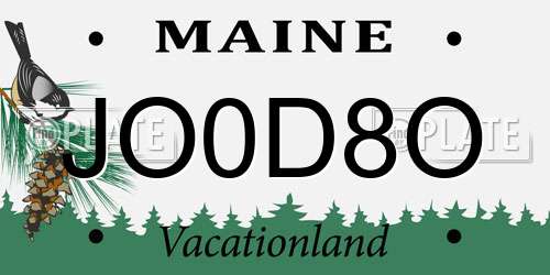 JO0D8O Maine License Plate