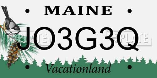 JO3G3Q Maine License Plate