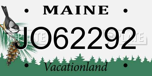 JO62292 Maine License Plate