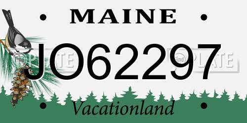 JO62297 Maine License Plate