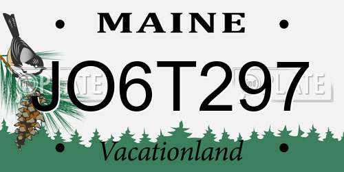 JO6T297 Maine License Plate