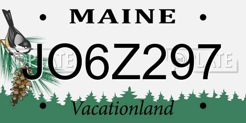 JO6Z297 Maine License Plate