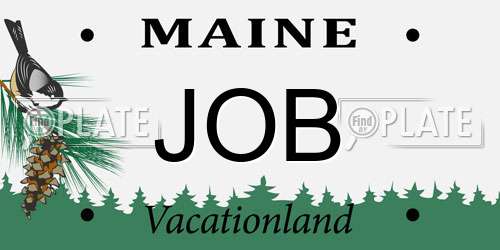 JOB Maine License Plate