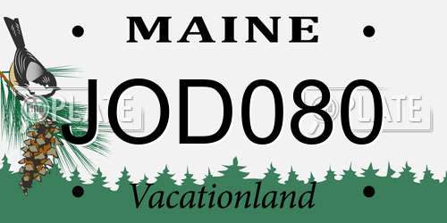 JOD080 Maine License Plate
