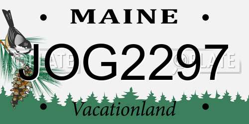 JOG2297 Maine License Plate
