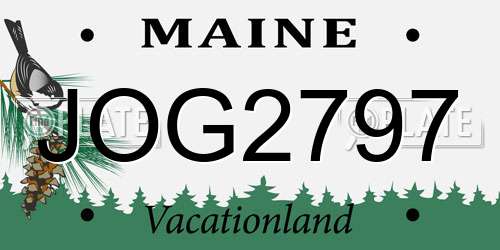JOG2797 Maine License Plate
