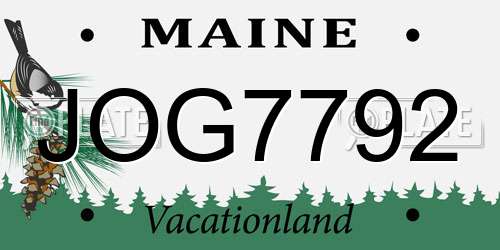 JOG7792 Maine License Plate