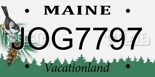 JOG7797 Maine License Plate