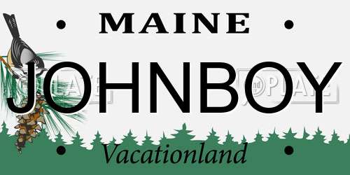 JOHNBOY Maine License Plate