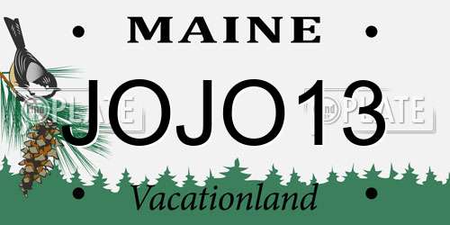 JOJO13 Maine License Plate