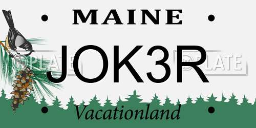 JOK3R Maine License Plate