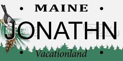 JONATHN Maine License Plate