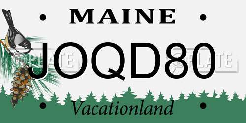 JOQD80 Maine License Plate