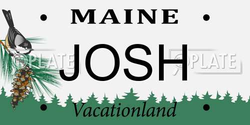 JOSH Maine License Plate