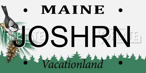 JOSHRN Maine License Plate