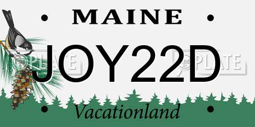 JOY22D Maine License Plate