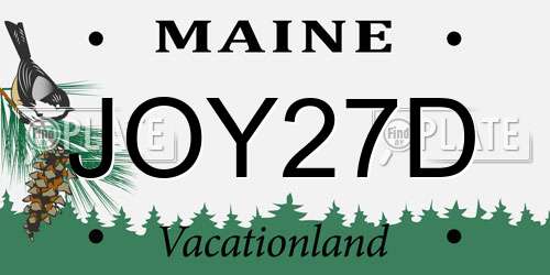 JOY27D Maine License Plate