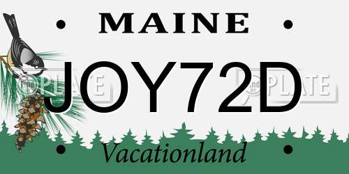 JOY72D Maine License Plate