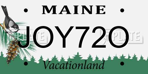 JOY72O Maine License Plate
