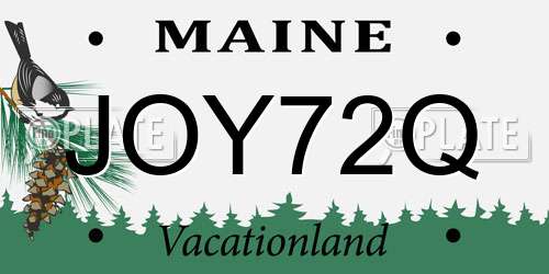 JOY72Q Maine License Plate