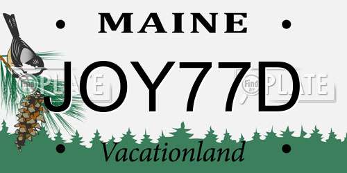 JOY77D Maine License Plate