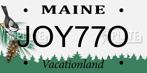 JOY77O Maine License Plate