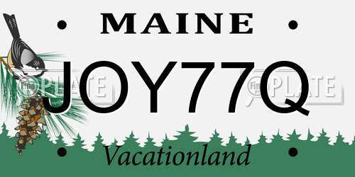 JOY77Q Maine License Plate