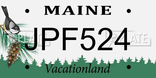 JPF524 Maine License Plate