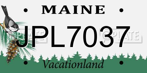 JPL7037 Maine License Plate
