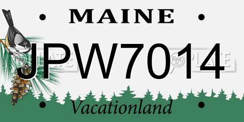 JPW7014 Maine License Plate