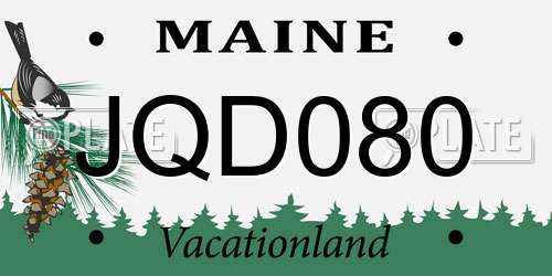 JQD080 Maine License Plate