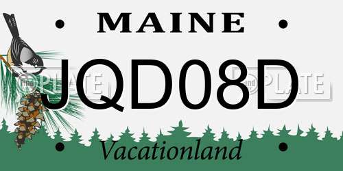 JQD08D Maine License Plate