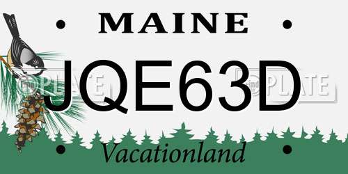 JQE63D Maine License Plate