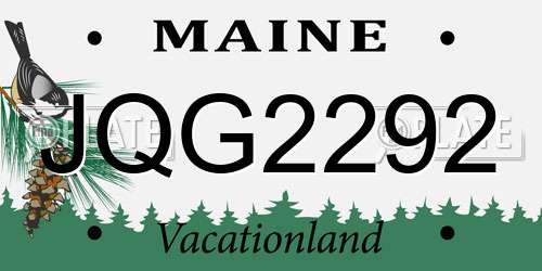 JQG2292 Maine License Plate