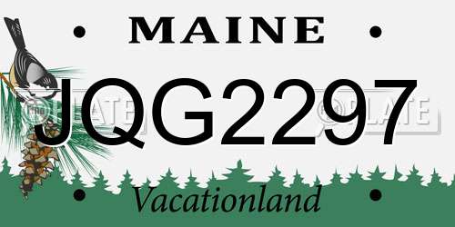 JQG2297 Maine License Plate