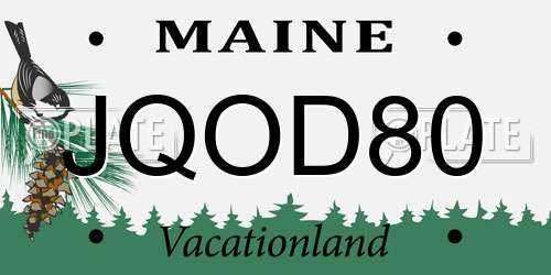 JQOD80 Maine License Plate