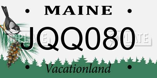 JQQ080 Maine License Plate