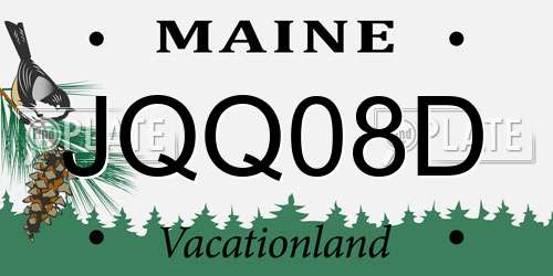 JQQ08D Maine License Plate