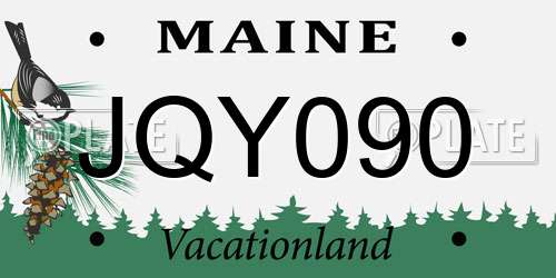 JQY090 Maine License Plate