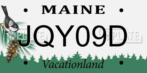 JQY09D Maine License Plate