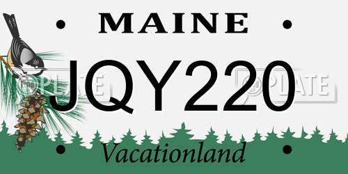 JQY220 Maine License Plate
