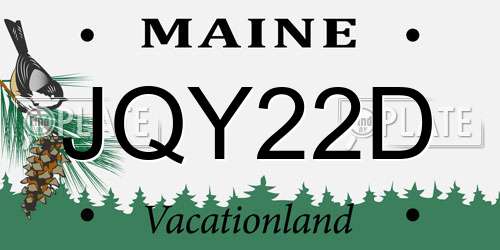 JQY22D Maine License Plate