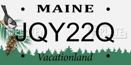 JQY22Q Maine License Plate