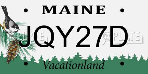 JQY27D Maine License Plate